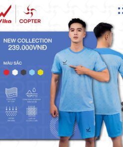 Quần áo bóng đá không logo Wika Copter màu xanh ngọc