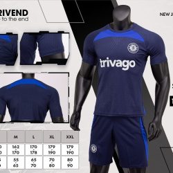 Quần áo Chelsea Training màu xanh đen Strivend cao cấp 2022-23