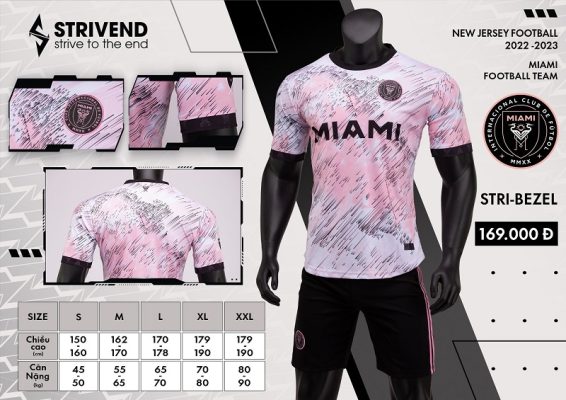 Quần áo Inter Miami màu trắng hồng Strivend cao cấp 2022-23