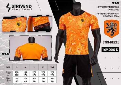 Quần áo Hà Lan màu cam Strivend cao cấp 2022-23