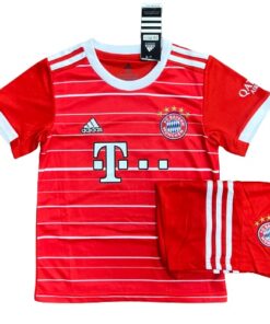 Quần áo trẻ em Bayern Munich màu đỏ sân nhà 2022-23 hàng F1 2022-23