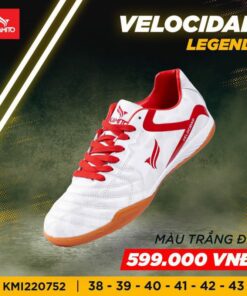 Giày bóng đá Kamito Velocidad Legend IC sân Futsal màu trắng đỏ