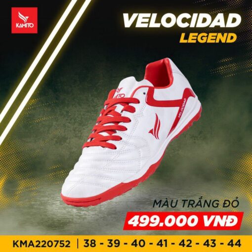 Giày bóng đá Kamito Velocidad Legend TF sân cỏ nhân tạo màu trắng đỏ