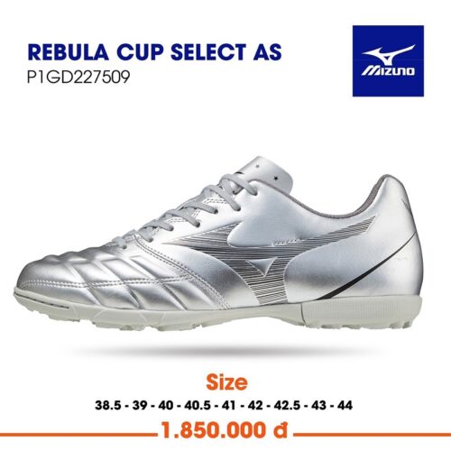 Giày bóng đá Mizuno Rebula Cup Select AS sân cỏ nhân tạo màu bạc