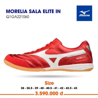 Giày bóng đá Mizuno Sala Elite IN màu đỏ