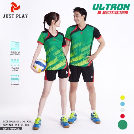 Quần áo bóng chuyền Just Play Ultron xanh lá
