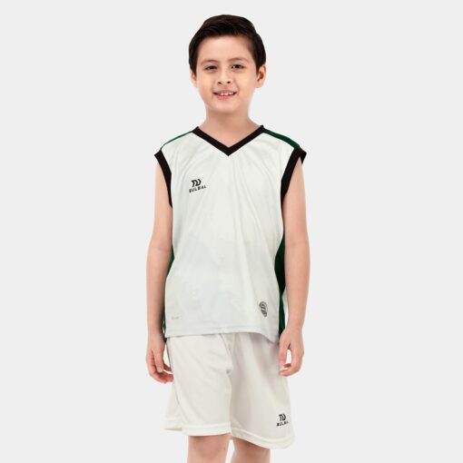 Quần áo bóng rổ trẻ em Bulbal Terras màu trắng
