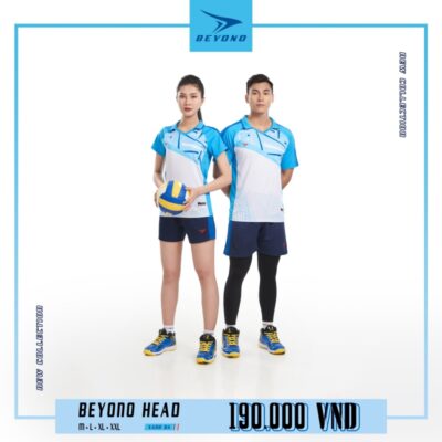Quần áo bóng chuyền Beyono Head màu xanh da