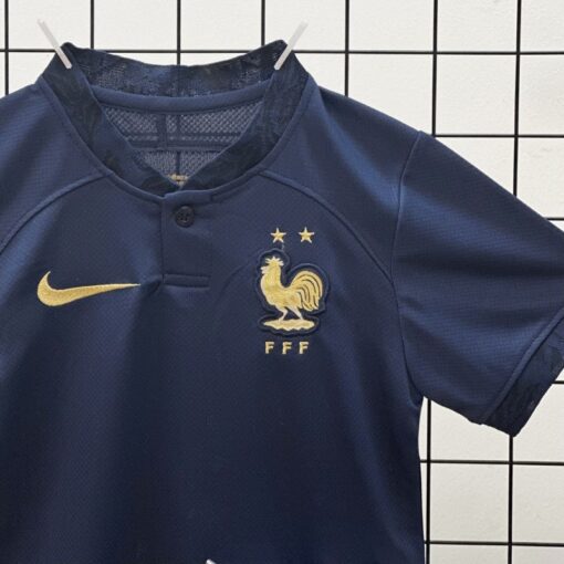 Quần áo trẻ em Pháp màu xanh sân nhà World Cup 2022 F1 kiểu 1 - 2