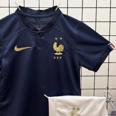 Quần áo trẻ em Pháp màu xanh sân nhà World Cup 2022 F1 kiểu 1 - 3