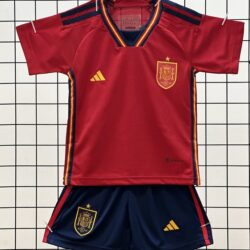 Quần áo trẻ em Tây Ban Nha màu đỏ sân nhà World Cup F1