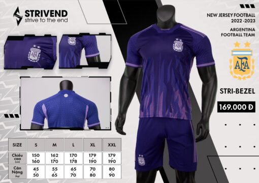 Quần áo Argentina Strivend cao cấp 2022-23 màu tím