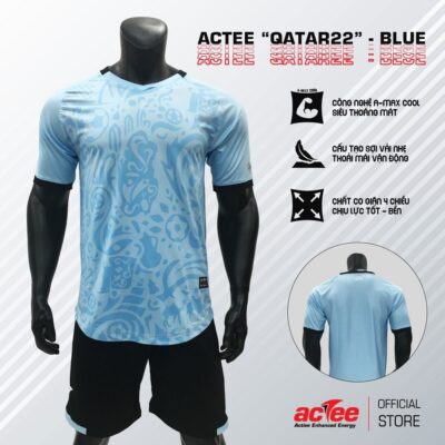 Quần áo đá banh không logo Molten Actee Qatar22 màu xanh dương