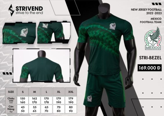 Quần áo Mexico Strivend cao cấp 2022-23 màu xanh lá