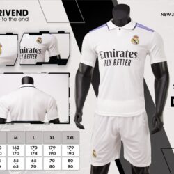 Quần áo Real Madrid màu trắng Strivend cao cấp 2022-23