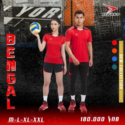 Quần áo bóng chuyền Beyono Bengal màu đỏ