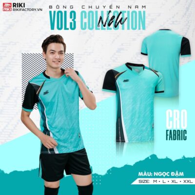 Quần áo bóng chuyền Riki Vol3 màu xanh ngọc