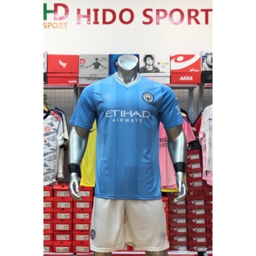 Quần áo Man City màu xanh sân nhà 2023 hàng Thái F2