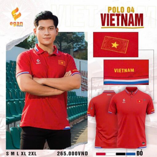 Áo thun Polo Egan 04 phiên bản Việt Nam màu đỏ