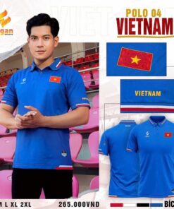 Áo thun Polo Egan 04 phiên bản Việt Nam màu xanh