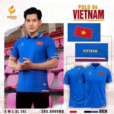 Áo thun Polo Egan 04 phiên bản Việt Nam màu xanh