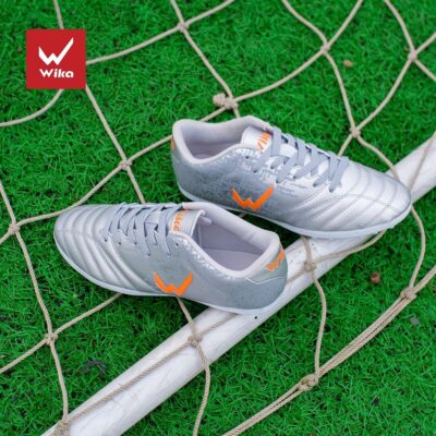 Giày đá bóng Wika Ultra 5 sân cỏ nhân tạo màu bạc cam