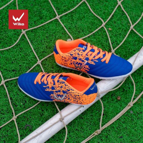 Giày đá bóng Wika Ultra 5 sân cỏ nhân tạo màu trắng navy cam