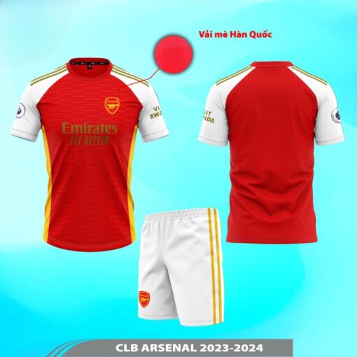 Quần áo Arsenal màu đỏ sân nhà 2024 HD