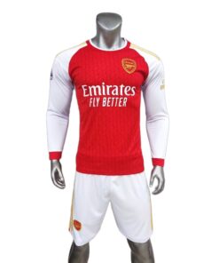 Quần áo Arsenal tay dài màu đỏ sân nhà 2023-24