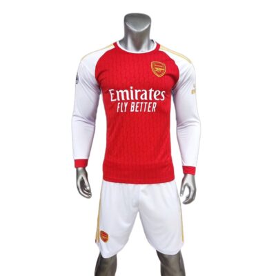 Quần áo Arsenal tay dài màu đỏ sân nhà 2023-24