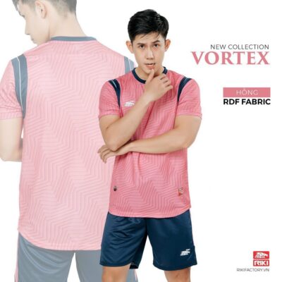 Quần áo đá banh không logo Riki Vortex màu hồng