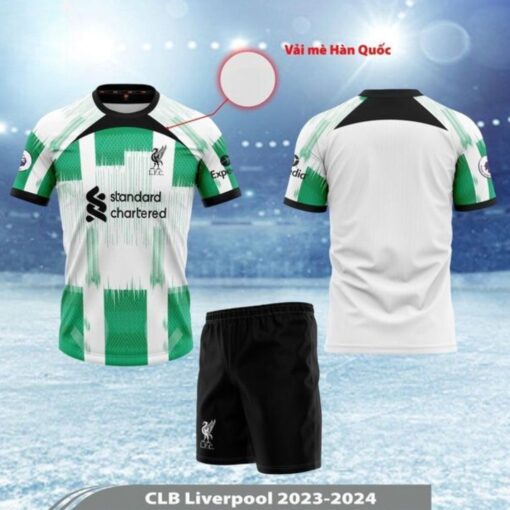 Quần áo Liverpool màu trắng sân khách 2024 HD