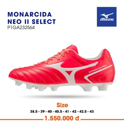 Giày bóng đá Mizuno Monarcida Neo II Select FG đỏ