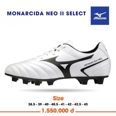 Giày bóng đá Mizuno Monarcida Neo II Select FG màu trắng
