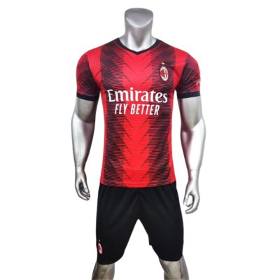 Quần áo AC Milan 2024 màu đỏ sân nhà hàng Việt kiểu 1 mặt trước