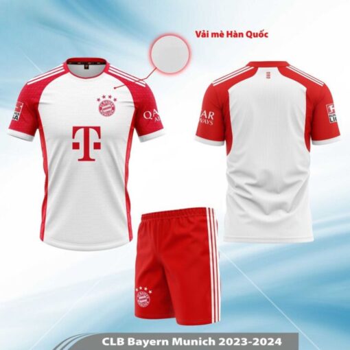 Quần áo Bayern Munich 2024 màu trắng sân nhà HD