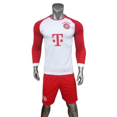 Quần áo Bayern Munich 2024 tay dài sân nhà màu trắng mặt trước