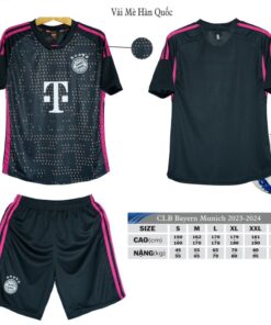 Quần áo Bayern Munich màu đen sân khách 2024 HD