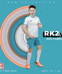 Quần áo đá banh không logo Riki 2.0 màu trắng ngọc