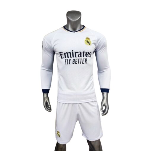 Quần áo Real Madrid 2024 tay dài sân nhà màu trắng mặt trước
