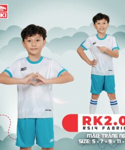 Quần áo bóng đá trẻ em Riki 2.0 trắng ngọc