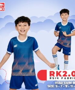 Quần áo bóng đá trẻ em Riki 2.0 xanh bích