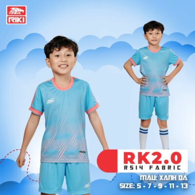 Quần áo bóng đá trẻ em Riki 2.0 xanh da
