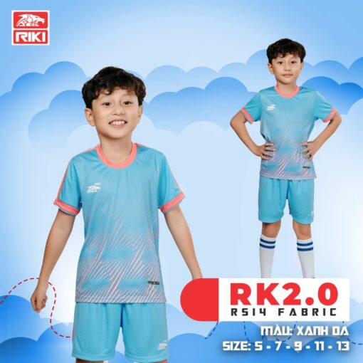 Quần áo bóng đá trẻ em Riki 2.0 xanh da