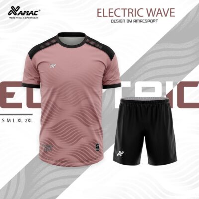 Quần áo đá banh không logo Amac Electric Wave nâu