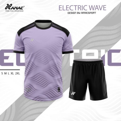 Quần áo đá banh không logo Amac Electric Wave tím