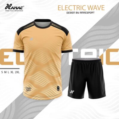 Quần áo đá banh không logo Amac Electric Wave vàng