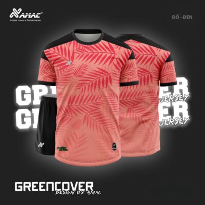 Quần áo đá banh không logo Amac Green Cover đỏ