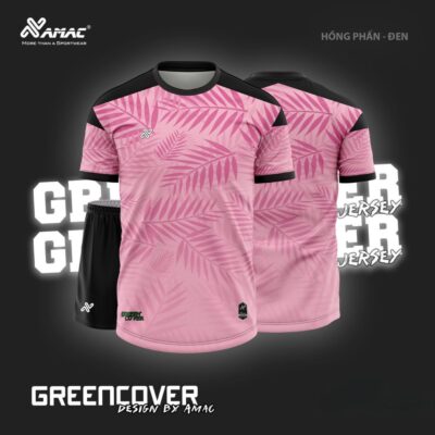 Quần áo đá banh không logo Amac Green Cover hồng