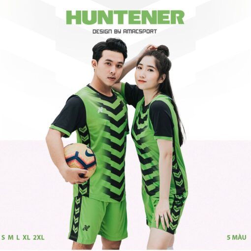 Quần áo đá banh không logo Amac Huntener xanh lá